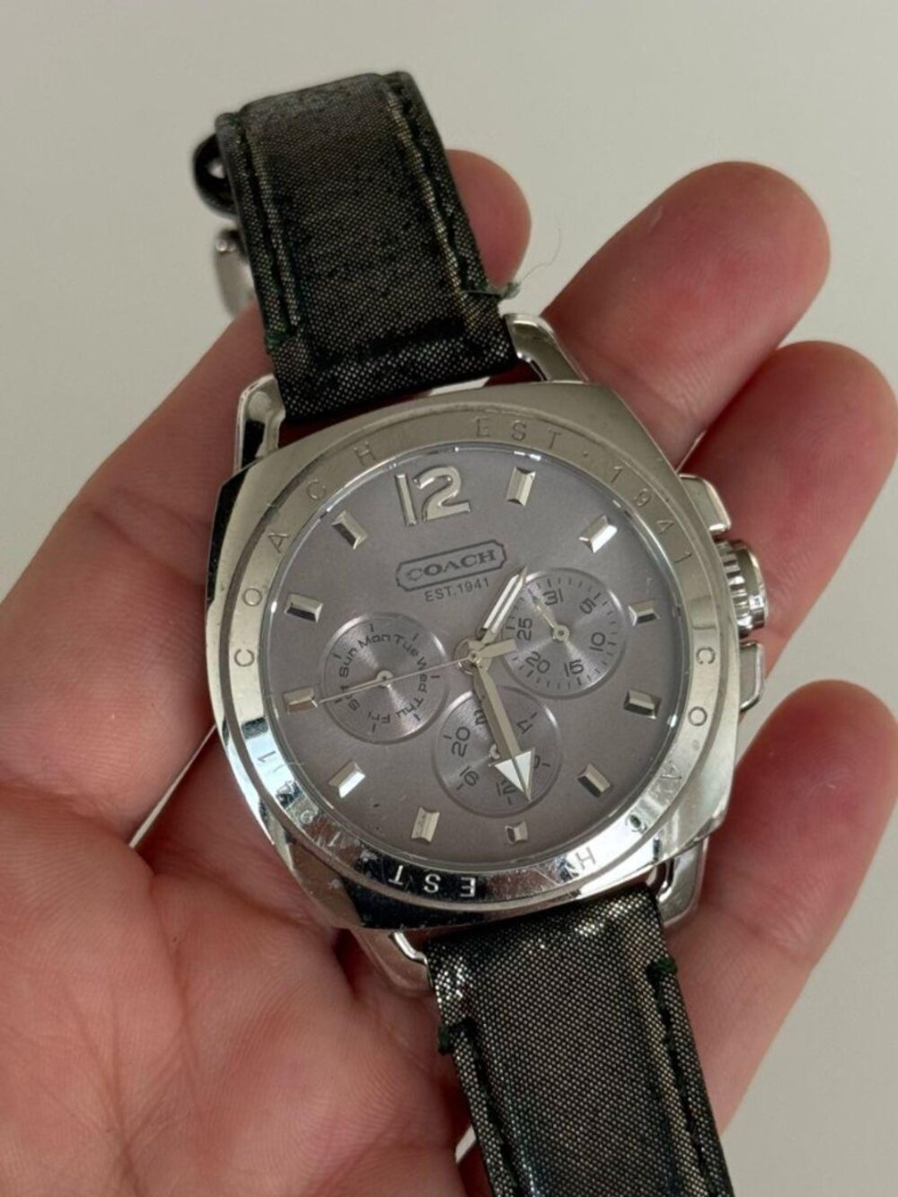 Coach Silver Grey Dial Black Strap Watch - Picture 2 of 2